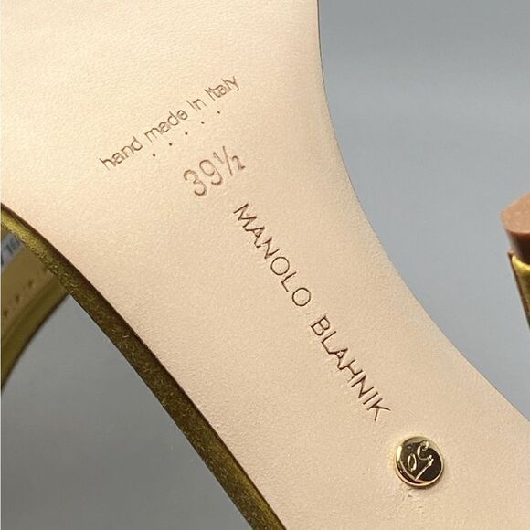 Manolo Blahnik Campanillasan 105MM Satin Sandals size 39.5 - Picture 11 of 12